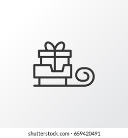 Sledge Icon Symbol. Premium Quality Isolated Toboggan Element In Trendy Style.