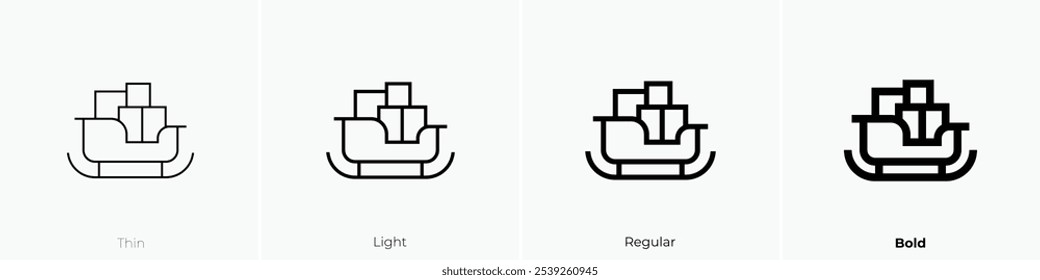 sledge icon. Thin, Light Regular And Bold style design isolated on white background