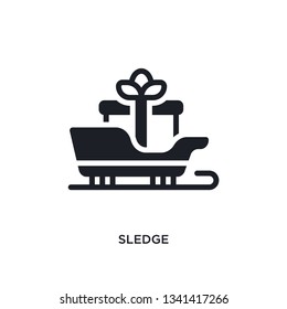 sledge isolated icon. simple element illustration from winter concept icons. sledge editable logo sign symbol design on white background. can be use for web and mobile