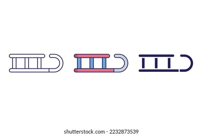 Sledge line and glyph icon, vector illustration