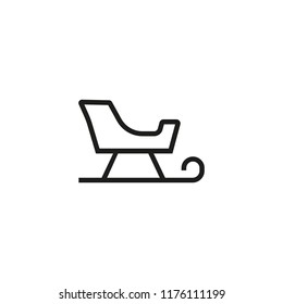 Sledge line icon. Tobogganing, winter fun, sled. Holiday concept. Vector illustration can be used for topics like winter, leisure, transportation