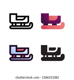 Sledge logo icon design in four style. Line, Glyph, Flat Gradient and Color Line style