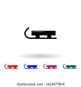 Sledge multi color icon. Simple glyph, flat vector of winter icons for ui and ux, website or mobile application on white background