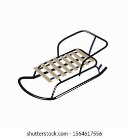 Sledge is on a white background