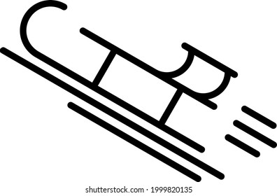 Sledge Outline Vector Icon Design
