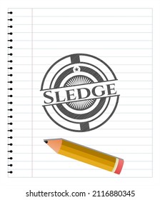 Sledge with pencil strokes. Vector Illustration. Detailed. 