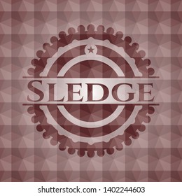 Sledge red seamless polygonal badge.