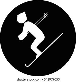 Sledge slip ski icon