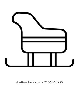 Sledge Vector Line Icon Design