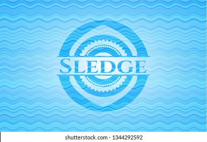 Sledge water wave representation emblem background.