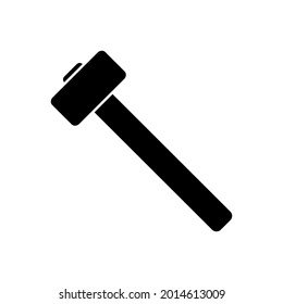 Sledgehammer Icon. Black Silhouette. Side View. Vector Simple Flat Graphic Illustration. The Isolated Object On A White Background. Isolate.