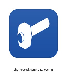 Sledgehammer icon blue vector isolated on white background