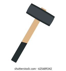 Sledgehammer icon flat isolated on white background vector illustration