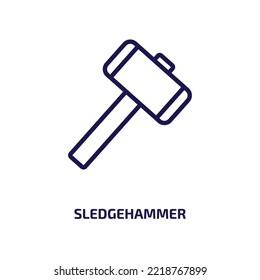 sledgehammer icon from general collection. Thin linear sledgehammer, vector, hammer outline icon isolated on white background. Line vector sledgehammer sign, symbol for web and mobile