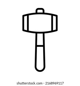 Sledgehammer Icon. Line Art Style Design Isolated On White Background