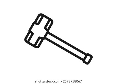 sledgehammer icon line vector design