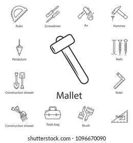 The sledgehammer icon. Simple element illustration. The sledgehammer symbol design from Construction collection set. Can be used for web and mobile on white background
