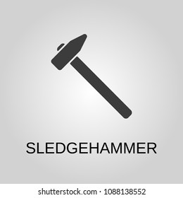 Sledgehammer Icon. Sledgehammer Symbol. Flat Design. Stock - Vector Illustration