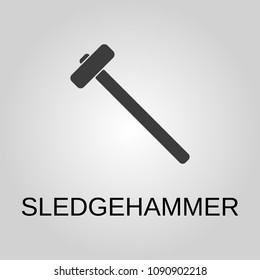 Sledgehammer icon. Sledgehammer symbol. Flat design. Stock - Vector illustration