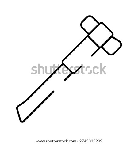 Sledgehammer icon symbolizing heavy labor and demolition expertise, representing strength, power, and renovation tasks in building and engineering industries