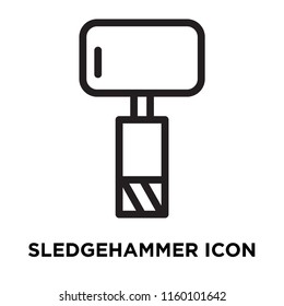 Sledgehammer icon vector isolated on white background, Sledgehammer transparent sign , line symbol or linear element design in outline style