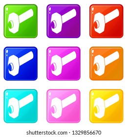 Sledgehammer icons set 9 color collection isolated on white for any design