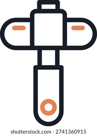Sledgehammer Line Due Icon Design