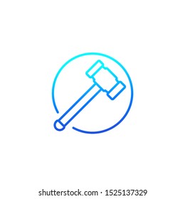 sledgehammer line icon on white
