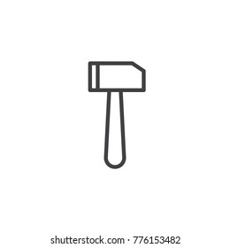 Sledgehammer line icon, outline vector sign, linear style pictogram isolated on white. Hummer symbol, logo illustration. Editable stroke