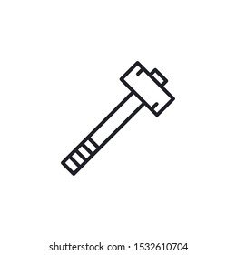 Sledgehammer Line Icon Vector Symbol Eps