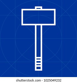 Sledgehammer simple outline line icon