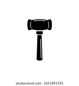 A sledgehammer or stone hammer as a solid black silhouette icon. A simple tool graphic for heavy-duty construction or demolition work.