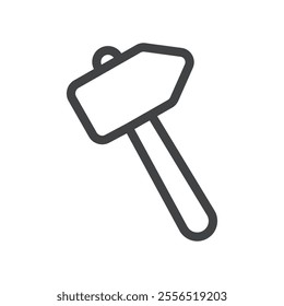 Sledgehammer tool icon Vector logo outline