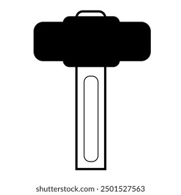 Sledgehammer tool vector icon. Sledgehammer glyph icon. Symbol, logo illustration in black and white. Vector graphics