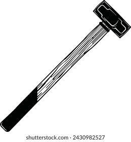 Sledgehammer vector illustrations in black and white  