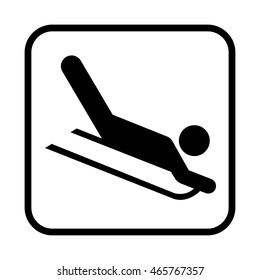 Sledging icon. Flat vector illustration isolated on white background.
