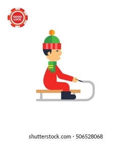 Sledging Vector Icon