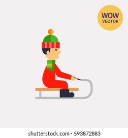 Sledging Vector Icon