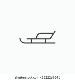 Sledline in Thin line black color. flat simple vector symbols illustration.