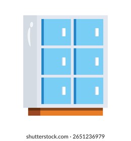 Um ícone 2d elegante da unidade de armários multi-portas
