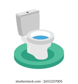 Um ícone 2d elegante de casa de banho privada