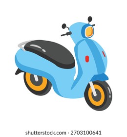 Elegante icono de estilo 2d de scooty urbano compacto