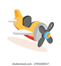Sleek 2d style icon of dual-propeller aircraft
