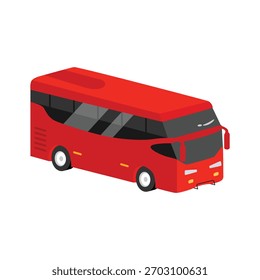 Sleek 2d style icon of passenger city bus