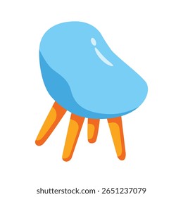 A sleek 2d style icon of stylish seat decor