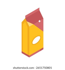 Sleek 3d style icon of milk packet carton