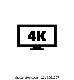 Sleek 4K TV icon, perfect for high-definition display graphics.