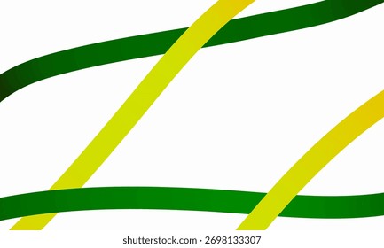 Plano de fundo abstrato e elegante com linhas de gradiente verdes e amarelas em uma tela branca limpa. As curvas de varredura dinâmicas criam um efeito energético e moderno.