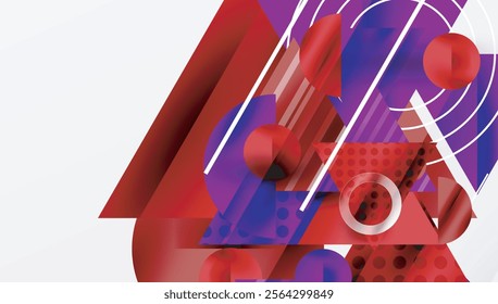 Sleek abstract background - layered triangles with vibrant gradient tones. Semi-transparent shapes add depth and contemporary aesthetic
