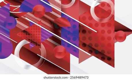 Sleek abstract background - layered triangles with vibrant gradient tones. Semi-transparent shapes add depth and contemporary aesthetic